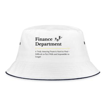 Wertsteigerungsgeschenk der Finanzabteilung - Bucket Hat - Weiß/Navy - Vorne