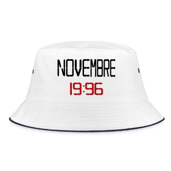 Geburtstag, November 1996 Englisch - Bucket Hat - Weiß/Navy - Vorne