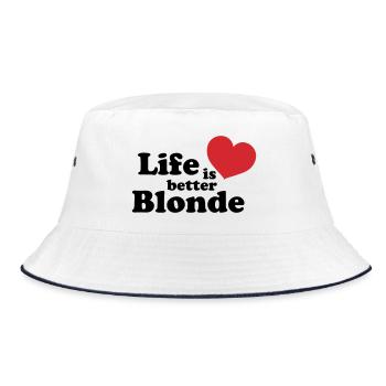 Blonde Life - Bucket Hat - Weiß/Navy - Vorne