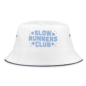 Run Club Humor Anfänger Läufer - Bucket Hat - Weiß/Navy - Vorne