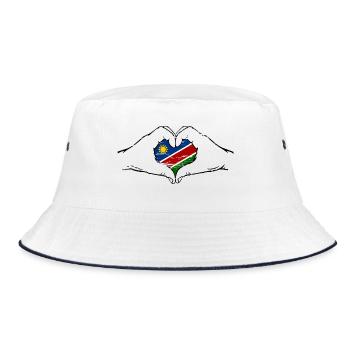 Namibia Flag Heart Shape Used - Bucket Hat - white/navy - Front