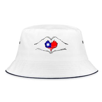 Drapeau de Taïwan en forme de coeur utilisé - Bob - blanc/marine - Devant