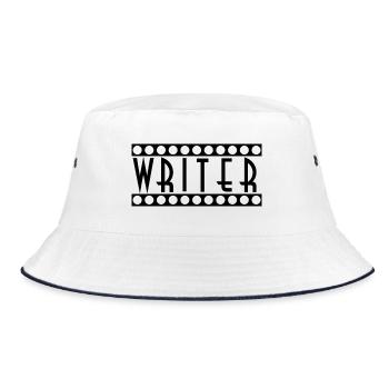 Writer - Bucket Hat - white/navy - Front