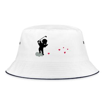 Amor with golf Club - Bucket Hat - white/navy - Front