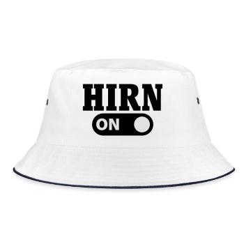 Hirn an - Bucket Hat - Weiß/Navy - Vorne