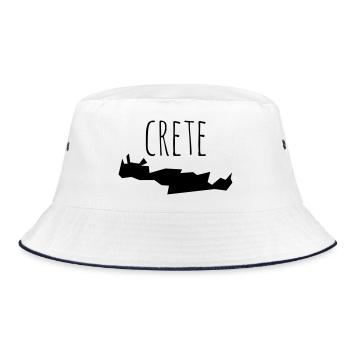 crete - Bucket Hat - Weiß/Navy - Vorne