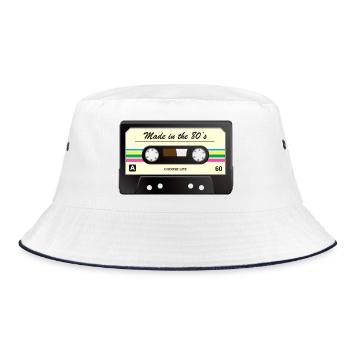 Made in the 80's - Bucket Hat - white/navy - Front