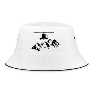Hélicoptère avec des montagnes - Bob - blanc/marine - Devant