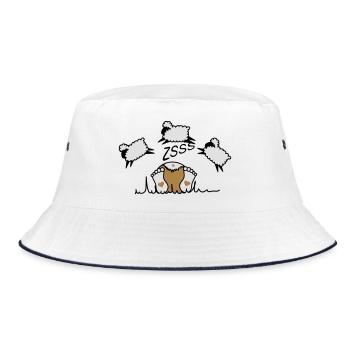 Schäfchen zählen - Bucket Hat - Weiß/Navy - Vorne