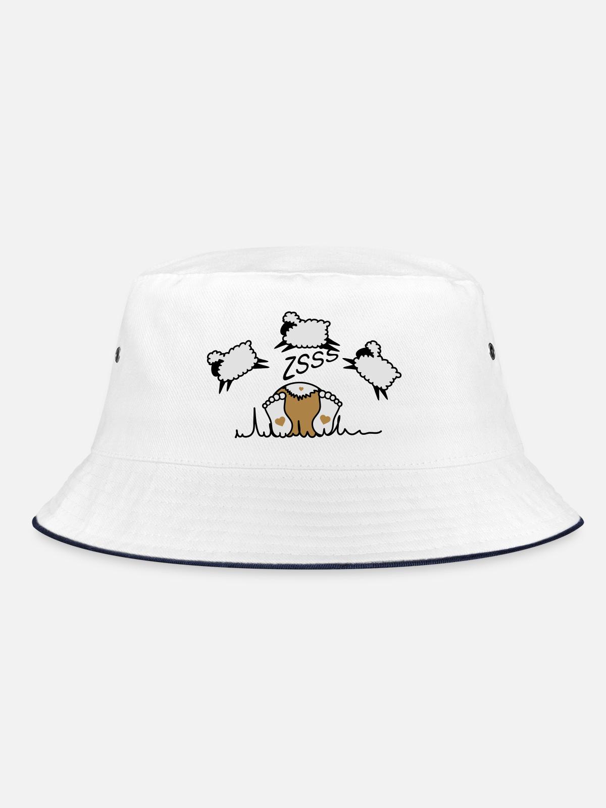 Counting Sheep - Bucket Hat - white/navy - Front