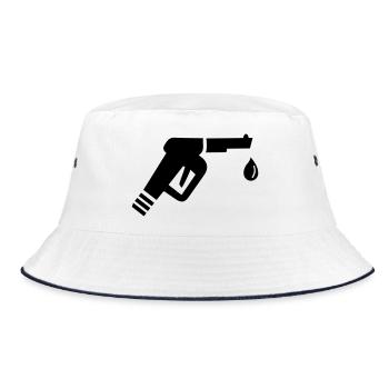 Pistolen Zapfhahn - Bucket Hat - Weiß/Navy - Vorne