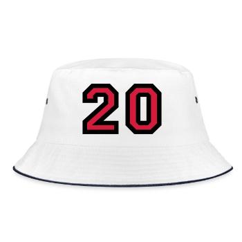 The number 20 - number twenty - Bucket Hat - white/navy - Front