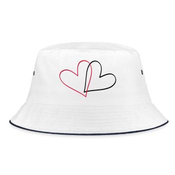 Coeur coeur idée cadeau look partenaire - Bob - blanc/marine - Devant