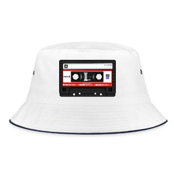 Retro - Bucket Hat - Weiß/Navy - Vorne