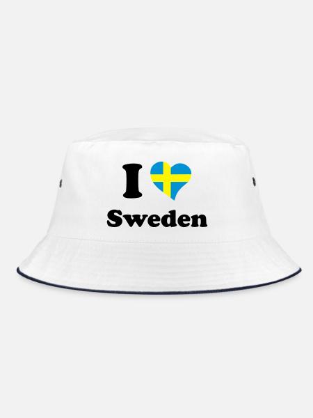 I love Sweden - Bucket Hat - white/navy - Front