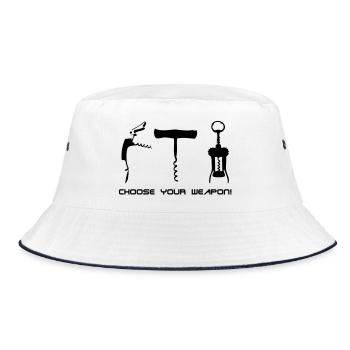 choose your weapon! - Bucket Hat - Weiß/Navy - Vorne