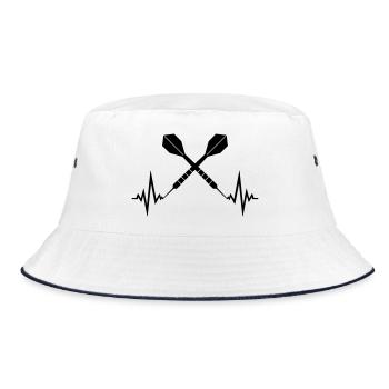logo cool frequenz herzschlag puls text spielen da - Bucket Hat - Weiß/Navy - Vorne