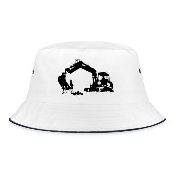Bagger - Bucket Hat - Weiß/Navy - Vorne