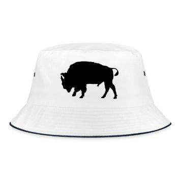 bison - Bucket Hat - white/navy - Front