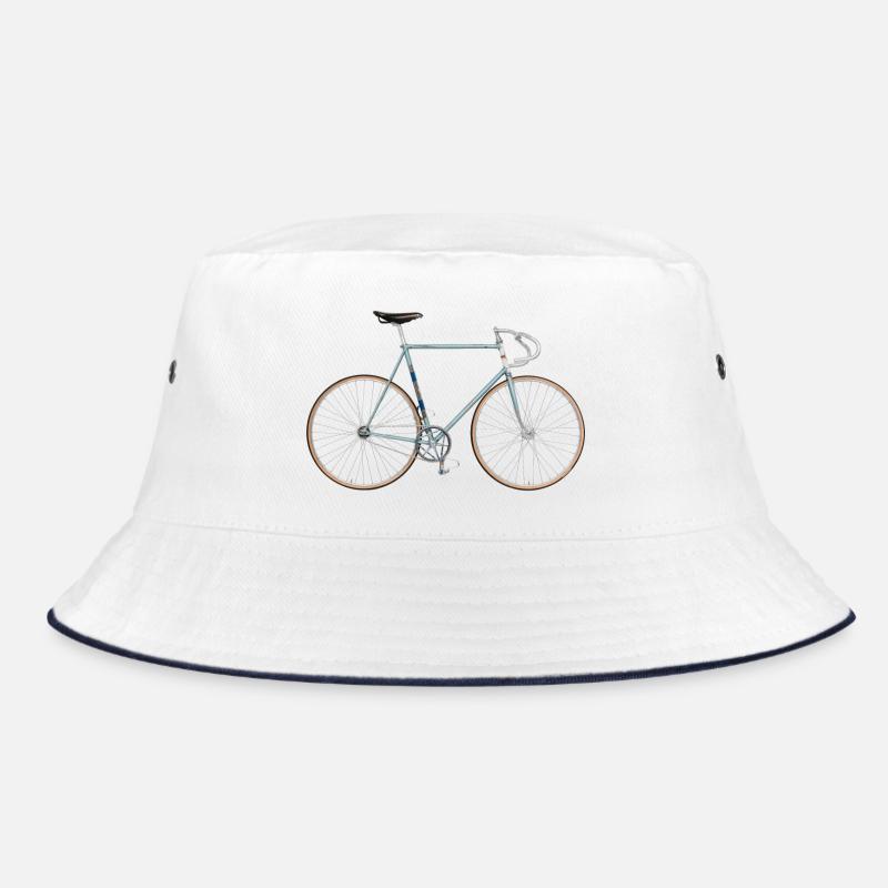 historisches Bahnrad - Bucket Hat - Weiß/Navy