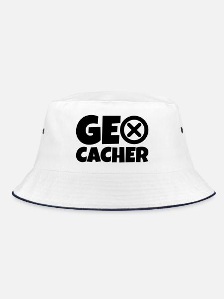 geocacher gps natur - Bucket Hat - Weiß/Navy
