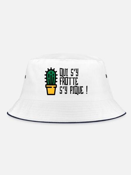 Qui s'y frotte s'y pique / Humour Caractère Raler - Bob - blanc/marine - Devant
