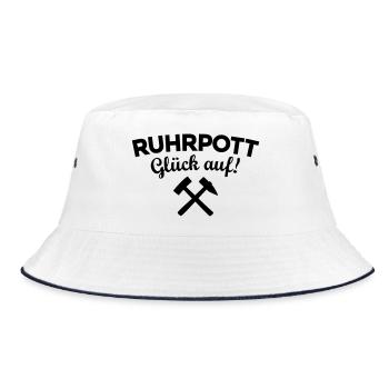 Ruhrpott Glück Auf Ruhrgebiet - Bucket Hat - Weiß/Navy - Vorne