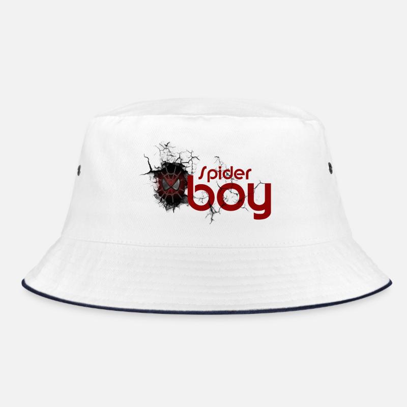 Spinnentier-Held: Karminrotes Netz-Emblem Bucket Hat