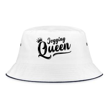 Jogging Queen Queen Jogging Running Sports Gift - Bucket Hat - white/navy - Front