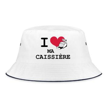 I love ma caissière - Bob - blanc/marine - Devant