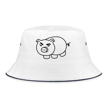 Piggy - Dessin animé de ferme drôle - Bob - blanc/marine - Devant