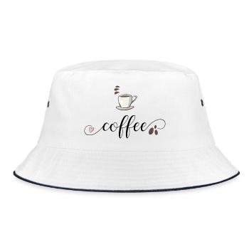 coffee - Bucket Hat - Weiß/Navy - Vorne