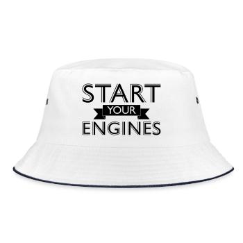 Lustige Geschenke für Männer - Bucket Hat - Weiß/Navy - Vorne