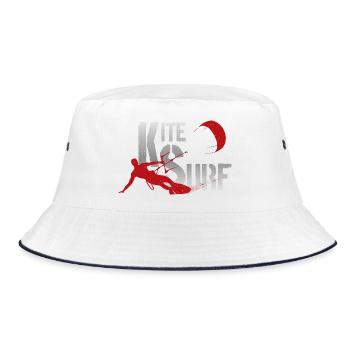 KITE SURFING - Bucket Hat - white/navy - Front