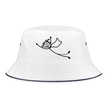 Superwoman flies with cape - Bucket Hat - white/navy - Front