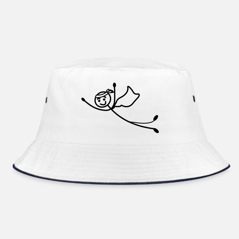 Super young or man flies fast with cape - Bucket Hat - white/navy