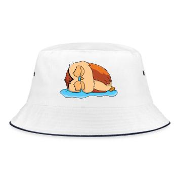 Sad Owl - Bucket Hat - white/navy - Front