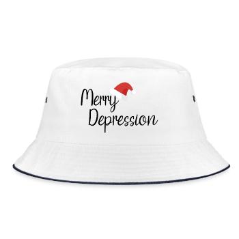 Merry Depression - Bucket Hat - white/navy - Front