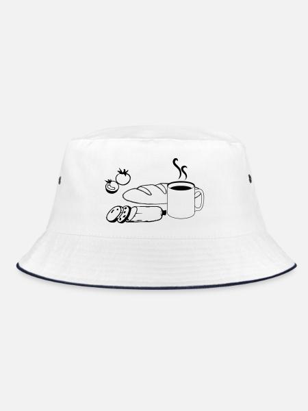Breakfast - Bucket Hat - white/navy - Front