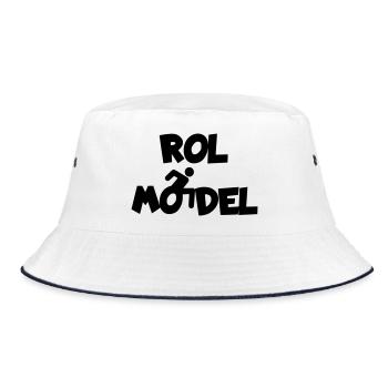 Every wheelchair user is a role model # - Bucket Hat - white/navy - Front