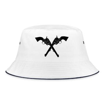 Two crossed colt army Revolver Colt 45 - Bucket Hat - white/navy - Front