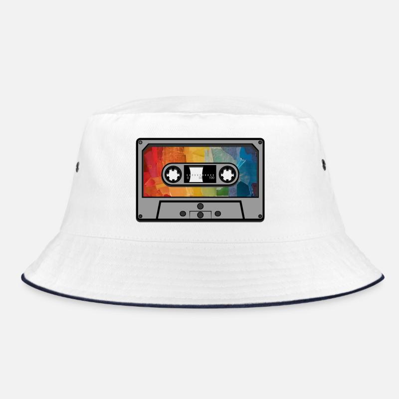 Cassette arc en ciel rétro - Bob - blanc/marine