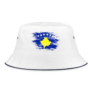 Drapeau du Kosovo utilisé - Bob - blanc/marine - Devant