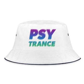 Psytrance trance music rave party festival art - Bucket Hat - white/navy - Front