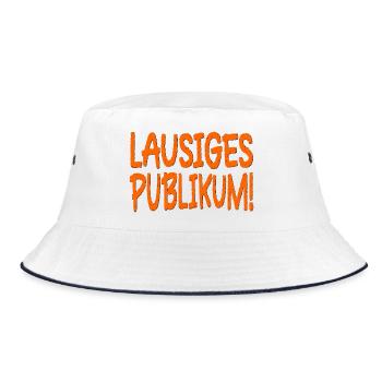 LAUSIGES PUBLIKUM - Bucket Hat - Weiß/Navy - Vorne