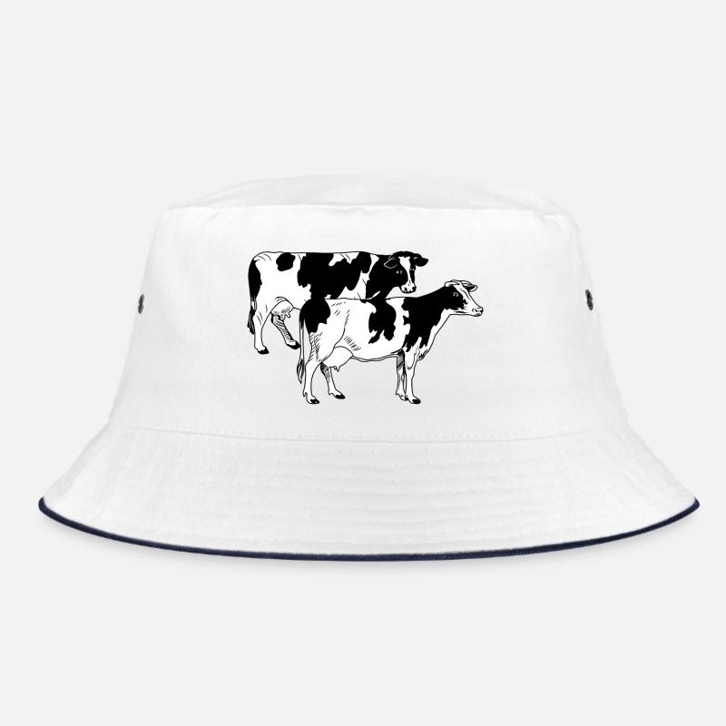 Two cows black and white Bucket Hat