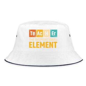 Lehrer Das inspirierende Element Lehrer - Bucket Hat - Weiß/Navy - Vorne
