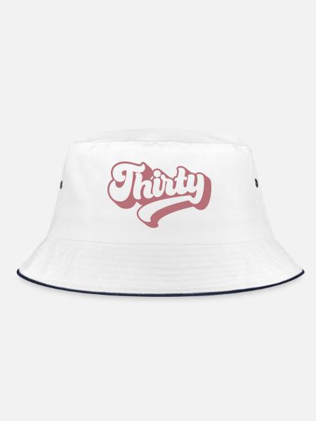 Thirty 30th Birthday For Women 30 Years Old - Bucket Hat - white/navy - Front