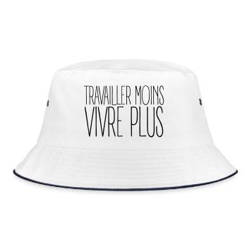 Travailler moins vivre plus - Humour Travail - Bob - blanc/marine - Devant