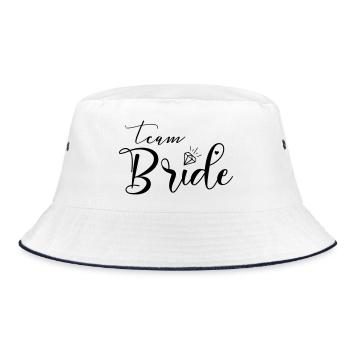 Team Bride Heart Diamond, customizable - Bucket Hat - white/navy - Front